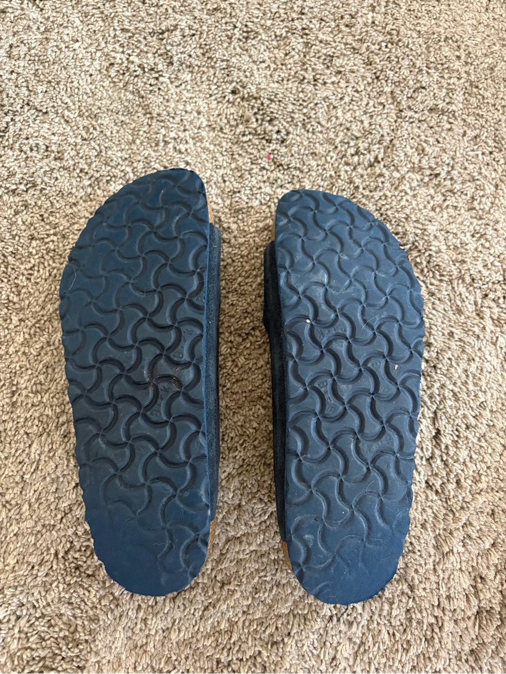 Birkenstock Arizona Soft Foot Bed Navy Suede Two-Strap Sandals - Picture 2 of 2
